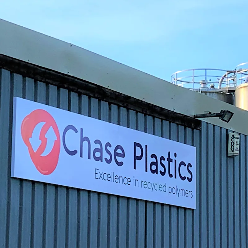 The Chase Plastics sign on the works in Brandon, Suffolk